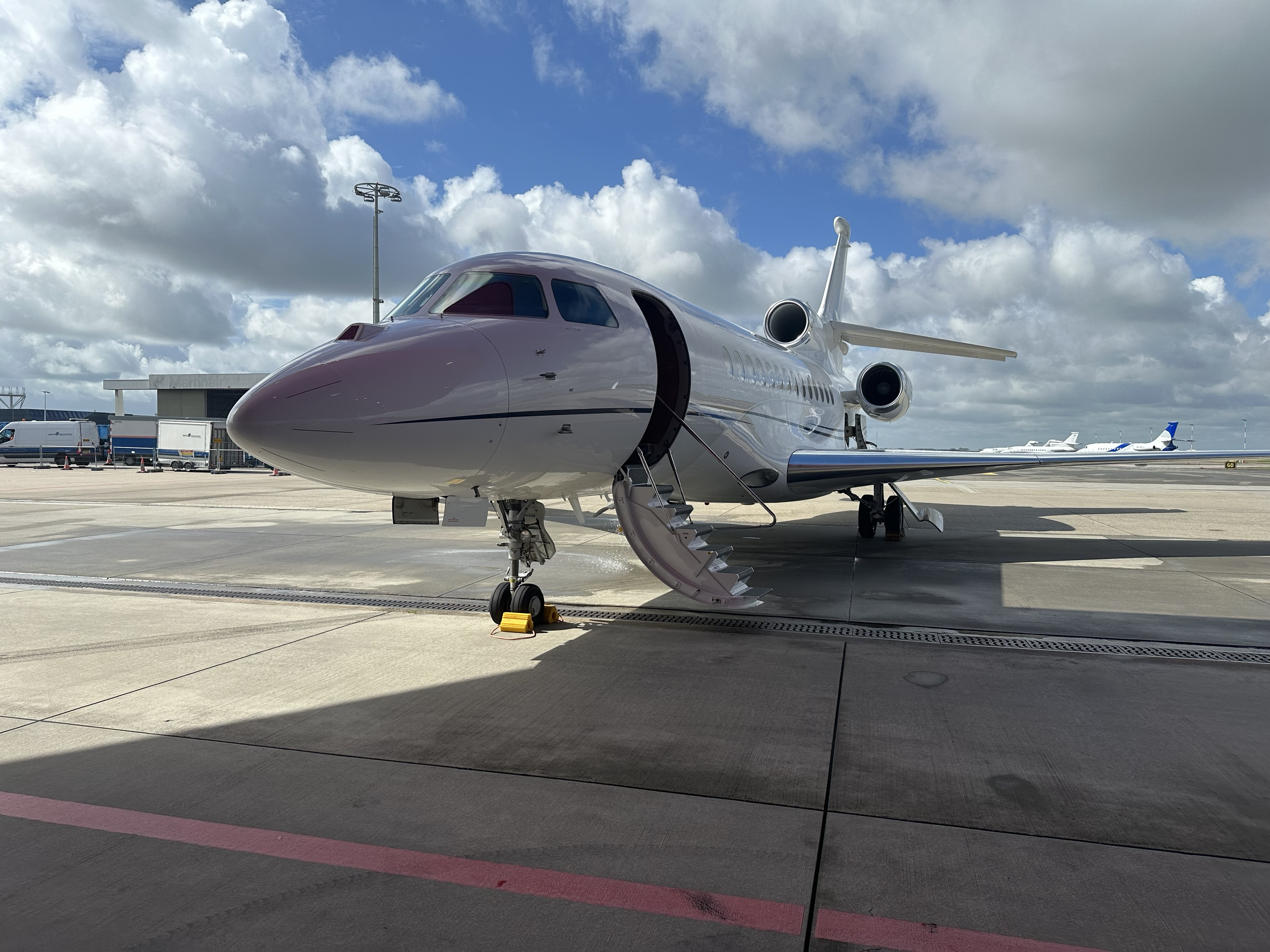 Air ambulance on airport apron