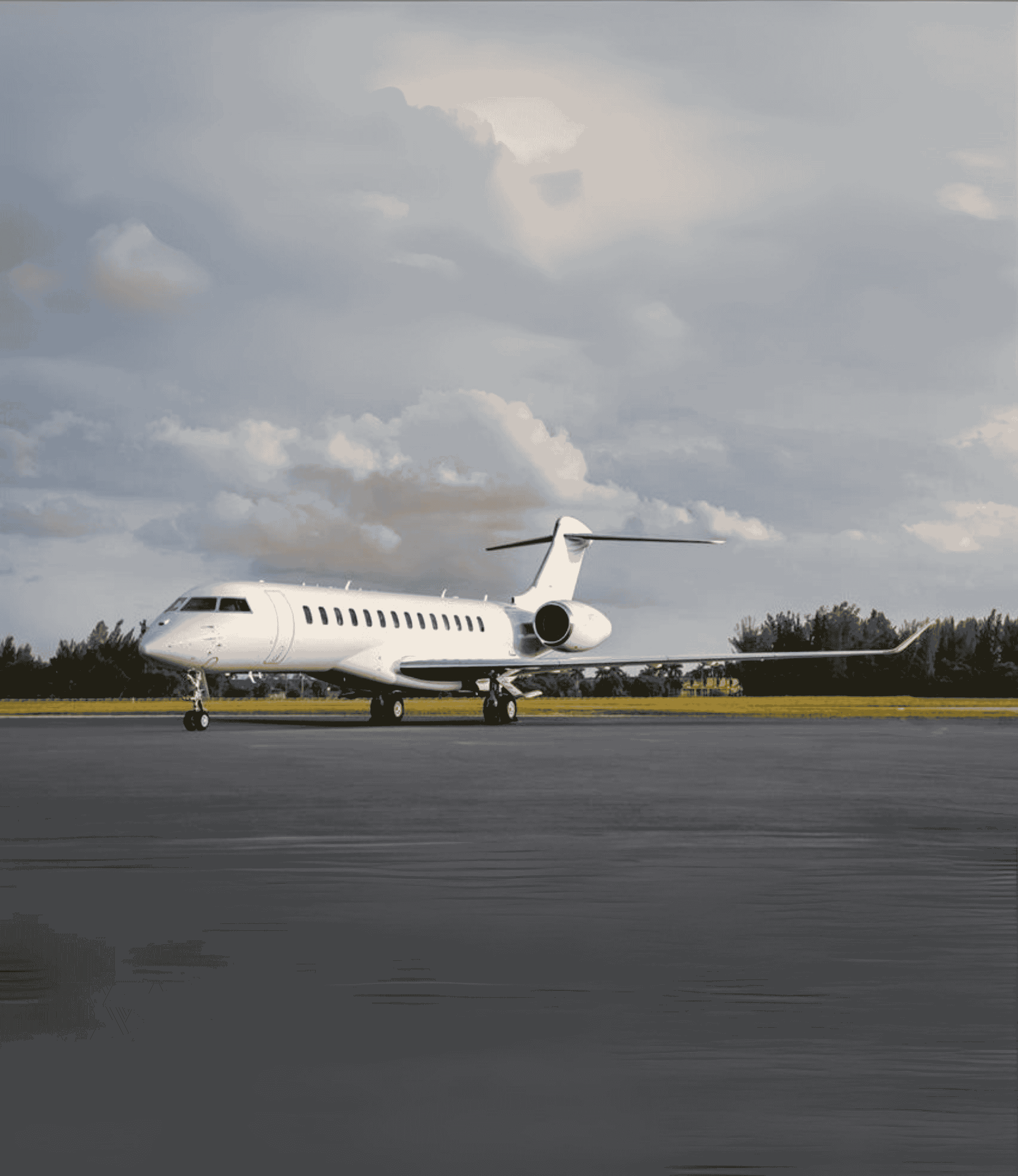 Long-range medical jet on runway